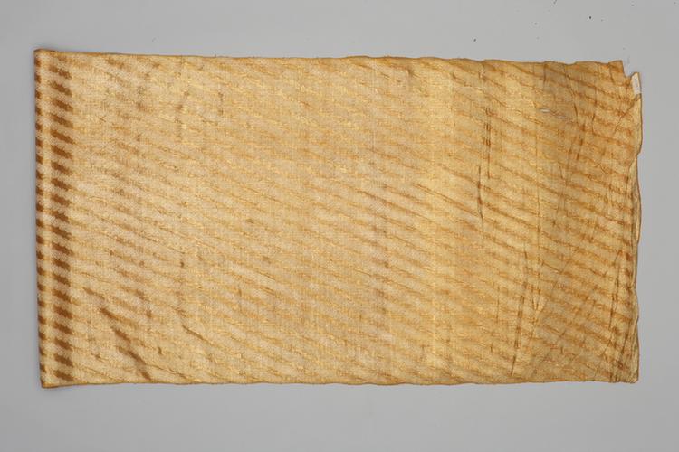 黄色条叶纹回回织金纱