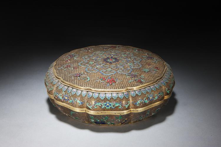 银累丝烧蓝花式盒