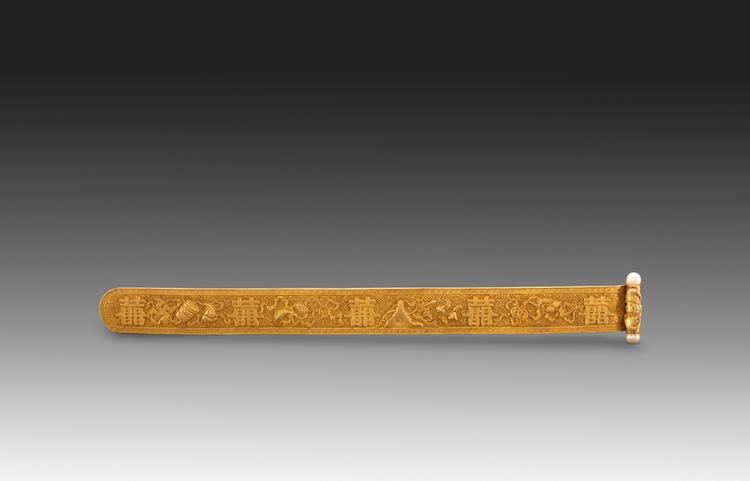 金錾花双喜扁方