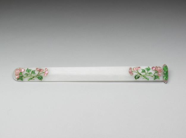 玉嵌珠翠碧玺扁方