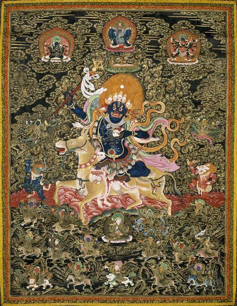 清人吉祥天母像轴