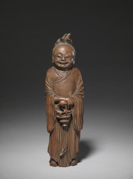 竹根雕八仙庆寿-蓝采和