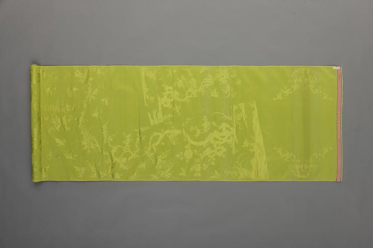 绿色藤萝蝶纹江绸