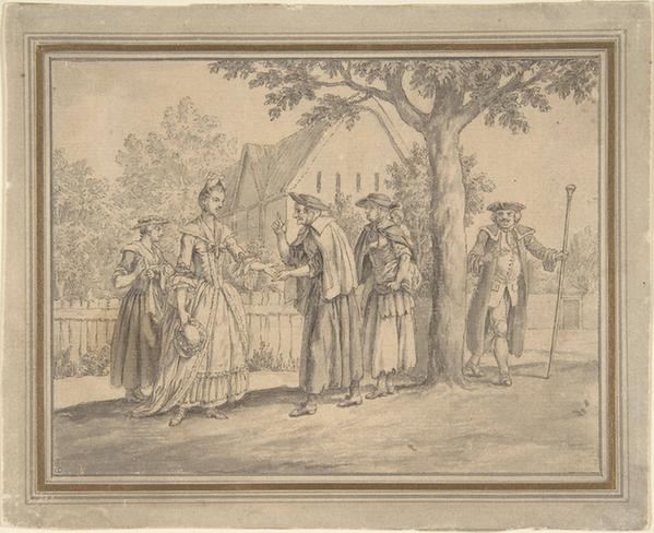 Samuel Wale--Drawing for a book illustration