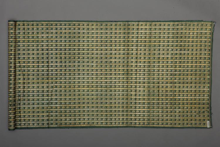 绿色地栏杆朵花纹回回织金锦