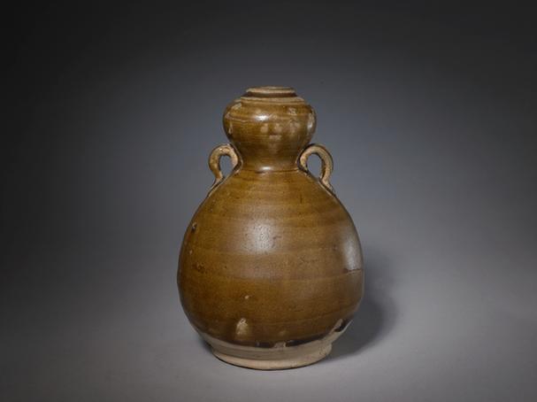 黄釉双系葫芦瓶