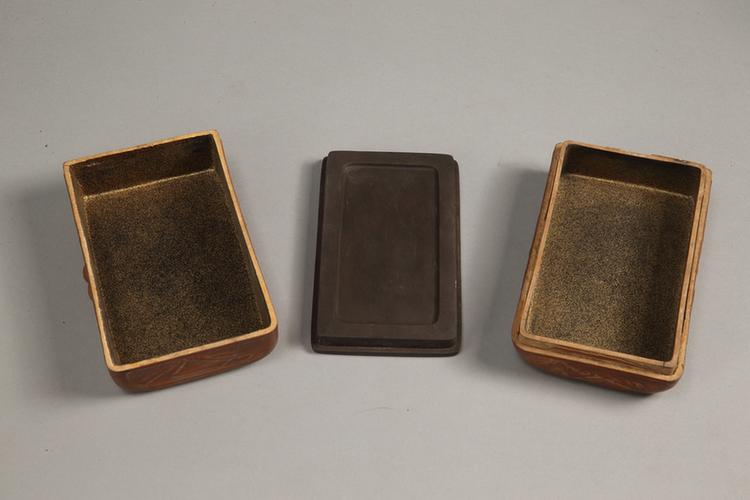 端石云纹池长方砚