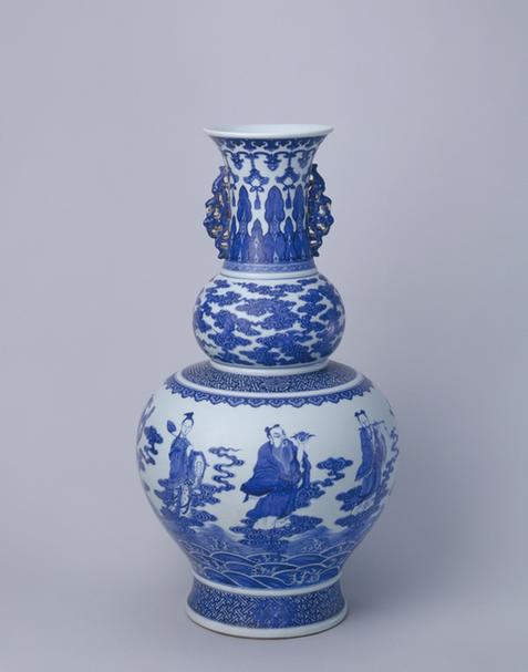 青花八仙过海图葫芦瓶