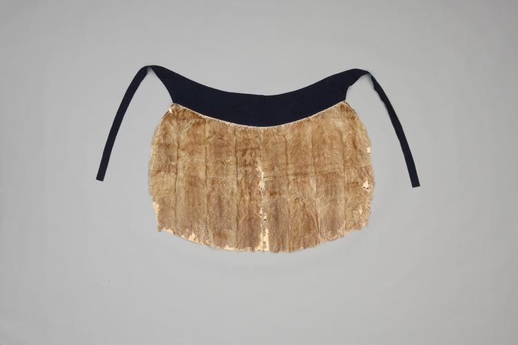 湖色素纺丝绸里扫雪貂皮行裳