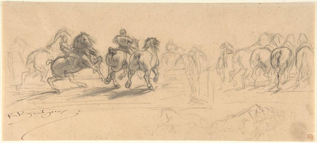 Marie-Rosalie Bonheur--Sheet of Studies for The Horse Fair