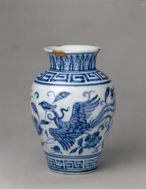 宣德款青花双凤纹罐