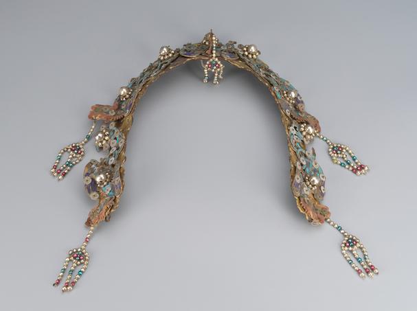 串玻璃珠凤花纹大过桥