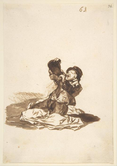 Goya--A Man Drinking from a Wine Skin; Images of Spain Album