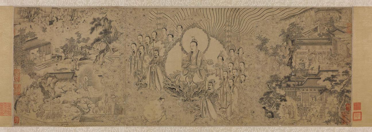 白描道君像图卷