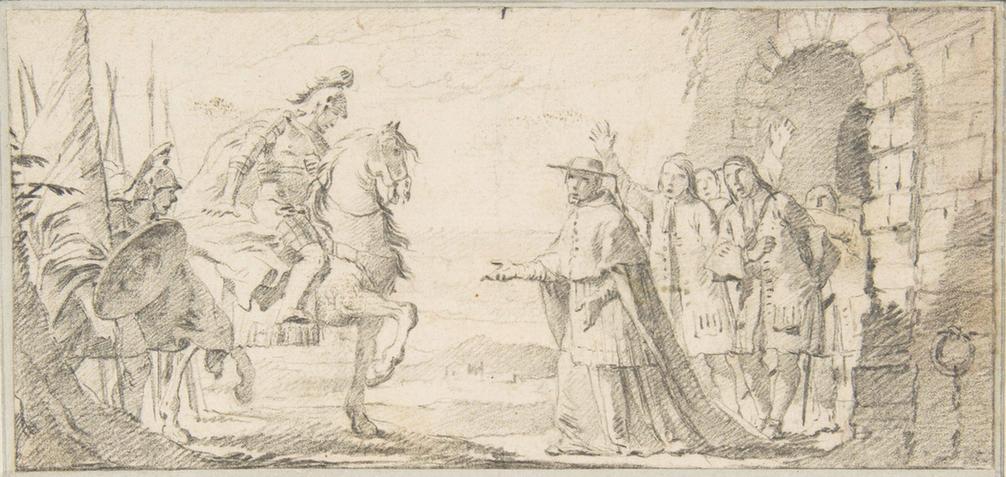 Giovanni Battista Tiepolo--Illustration for a Book Cardinal Receiving a General