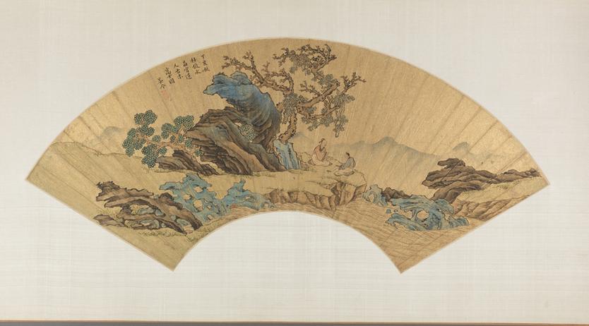 吴令古木高士扇