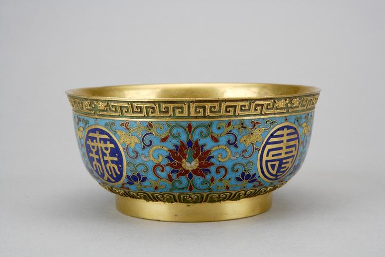 掐丝珐琅万寿无疆碗