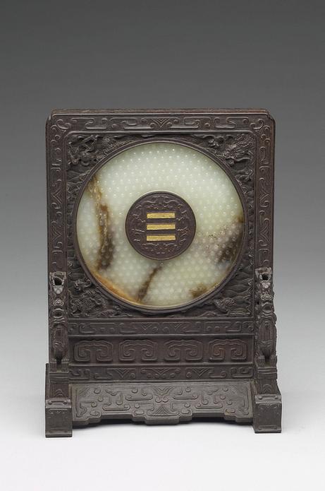 旧白玉乳丁纹环