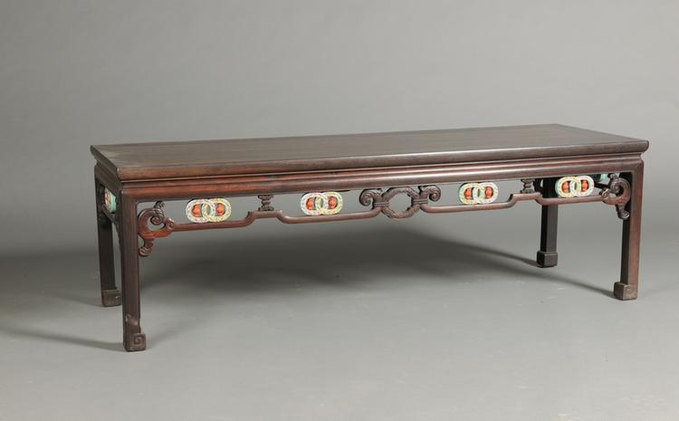 紫檀木嵌瓷炕几