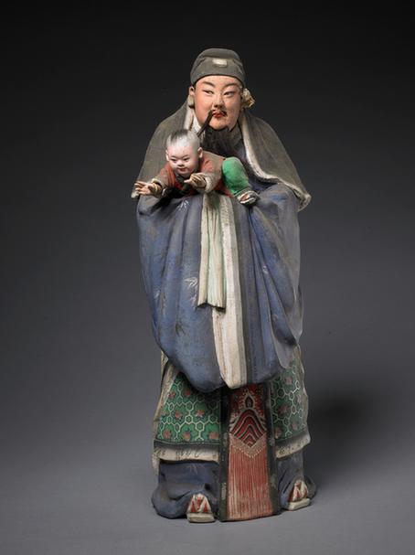 泥人张塑彩绘福星像