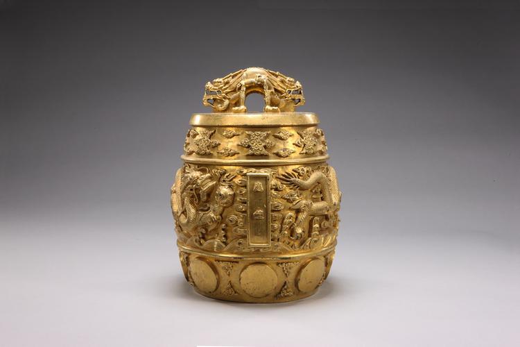 铜镀金双龙纽云龙纹编钟-应钟