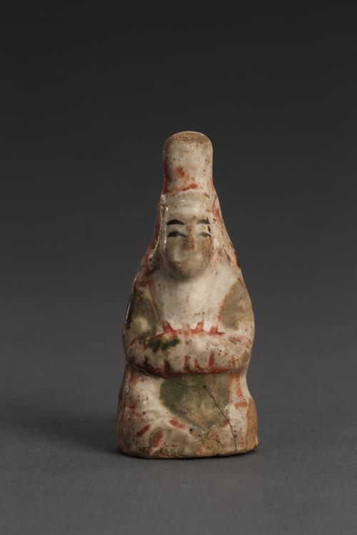 白釉瓷加彩人像