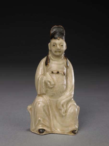 白釉瓷文昌像