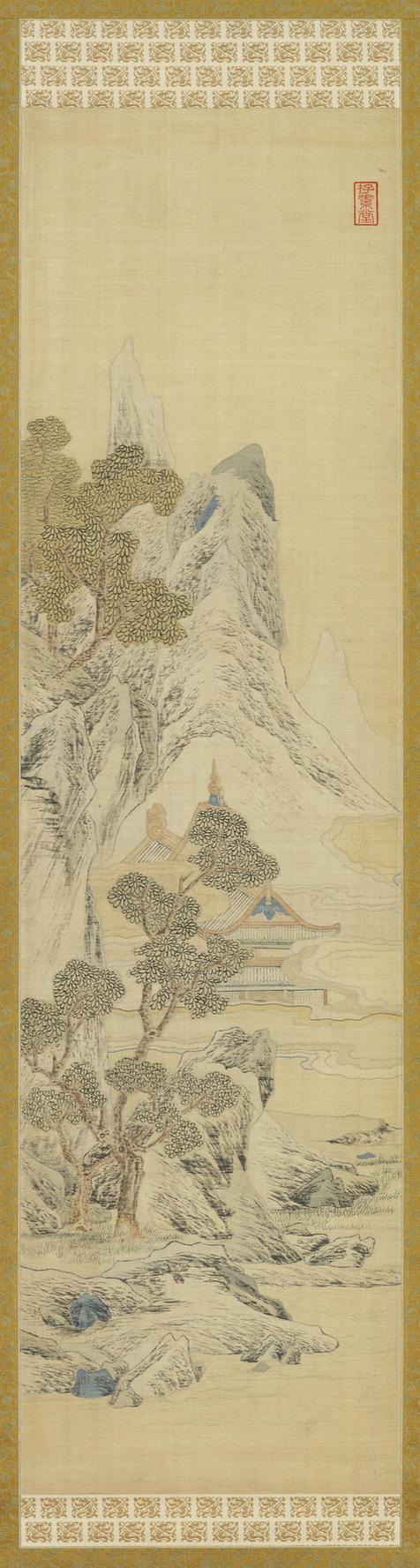 乾隆缂丝山水挂屏四轴-4