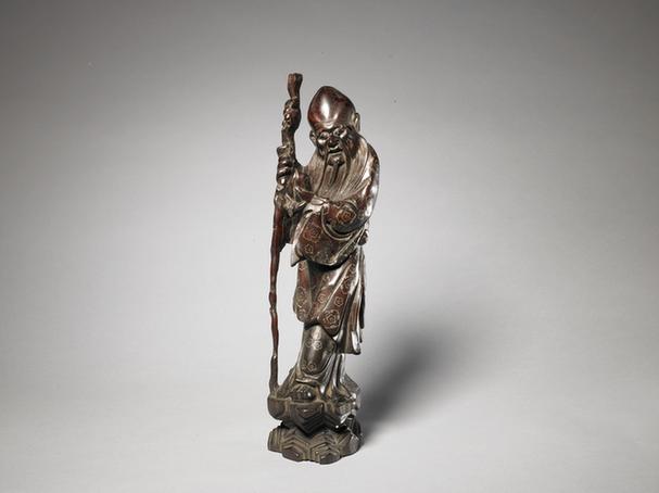 枣木嵌银丝寿星