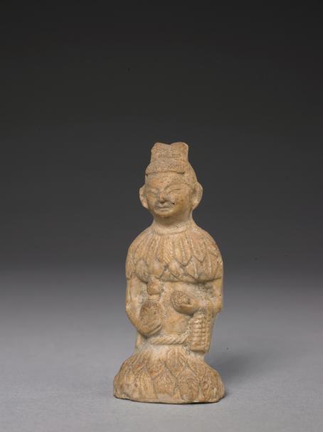 黄釉瓷披树叶神农氏像