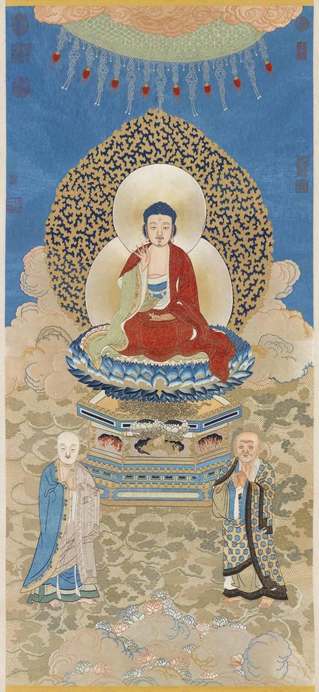 清绣线佛像（七）释迦牟尼佛轴