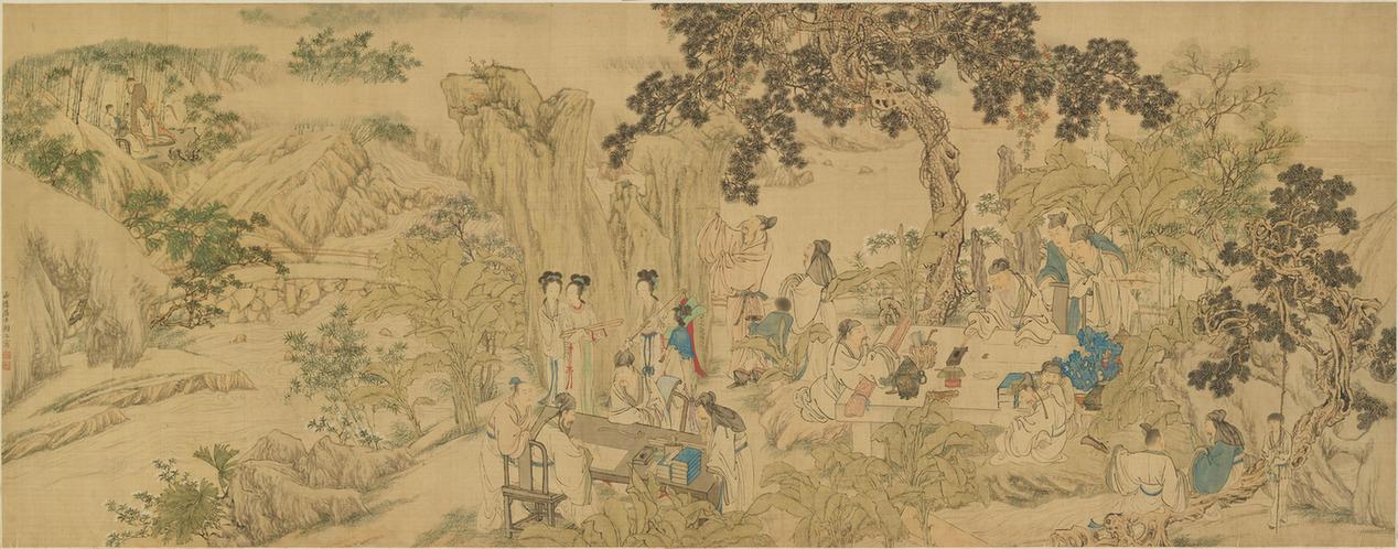 西园雅集图横幅