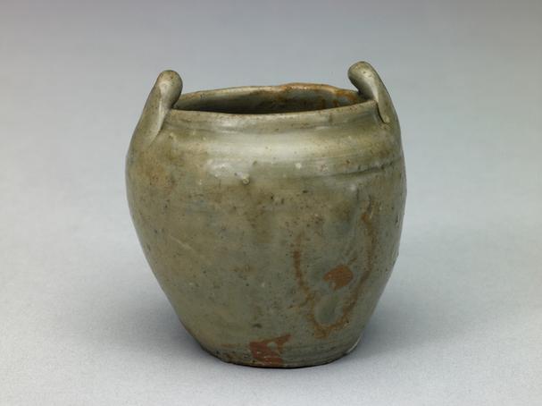 青釉双系小罐