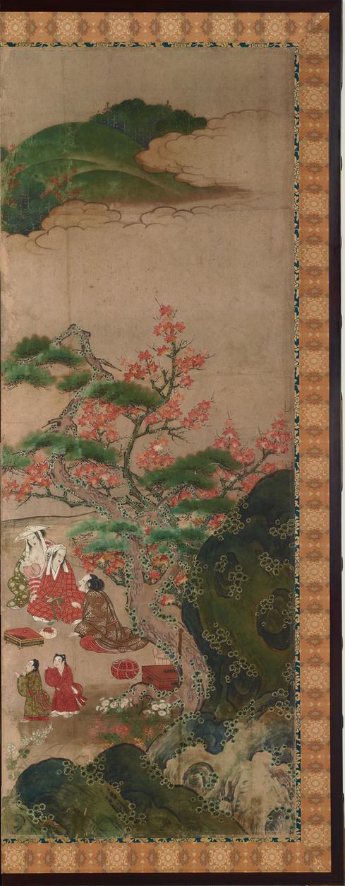 安土桃山 观枫图屏风