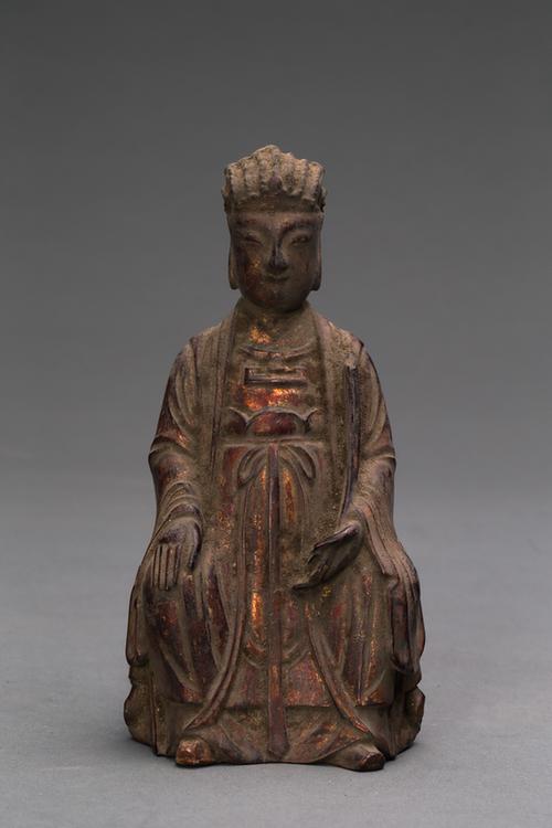 木雕贴金持物文吏坐像