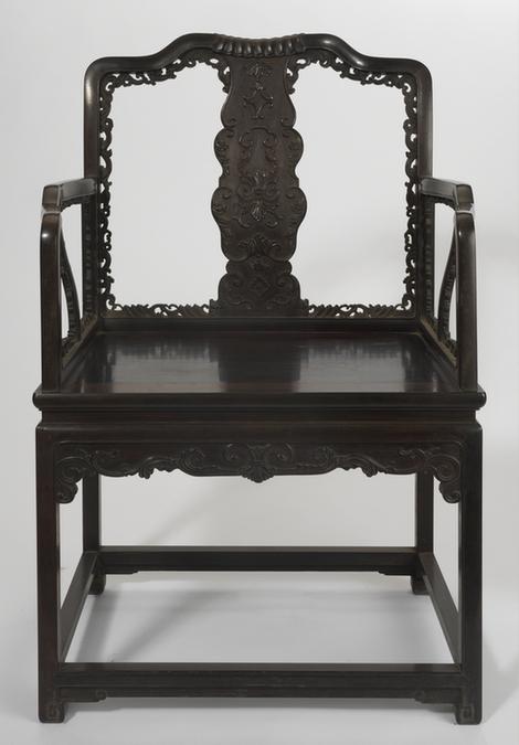 紫檀木雕竹节纹椅