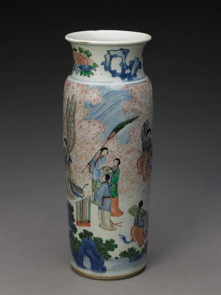 五彩仕女图大瓶