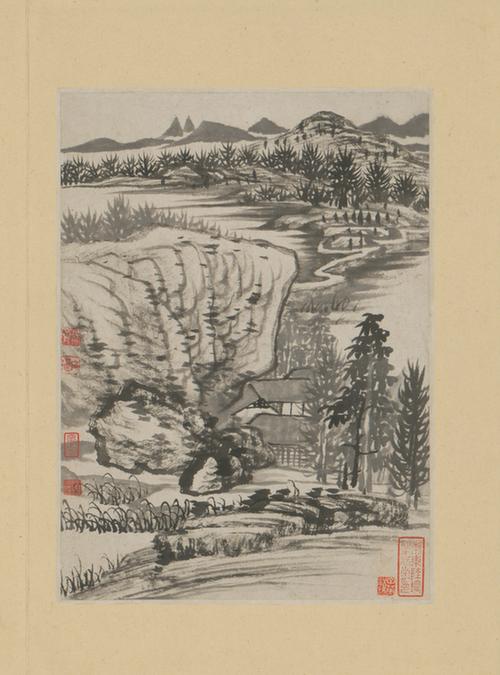 原济金山龙游寺诗意册