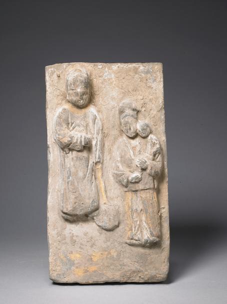 画彩人物长方砖