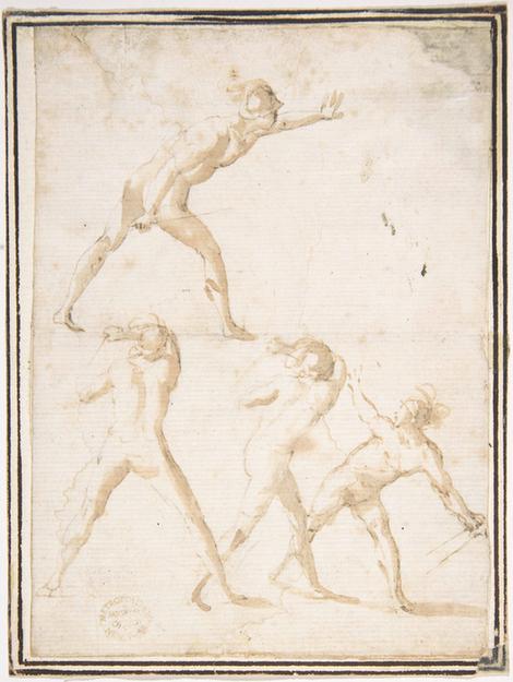 attributed to Francesco Allegrini--Four Nude Warriors
