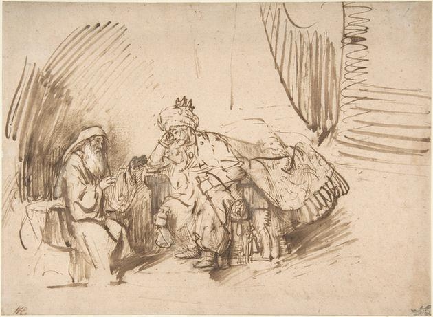 Rembrandt--Nathan Admonishing David