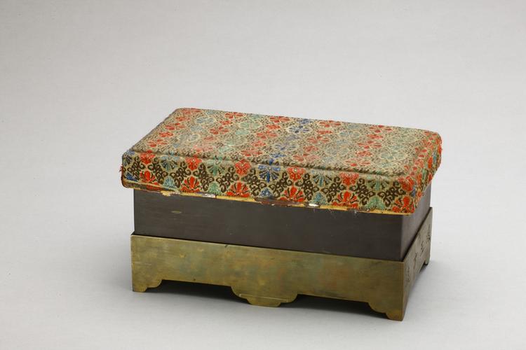 紫石铜托方流暖砚