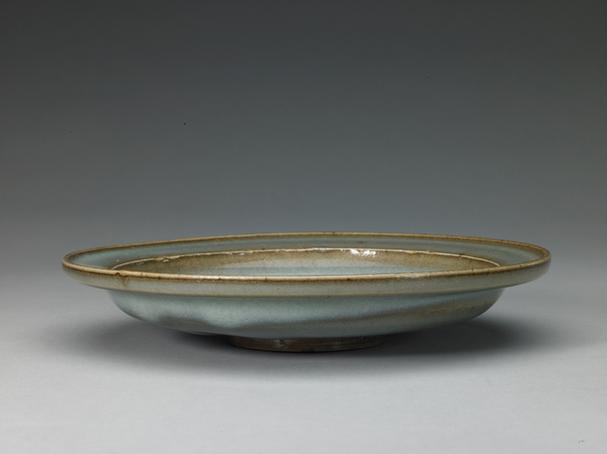 钧窑天蓝釉红斑洗