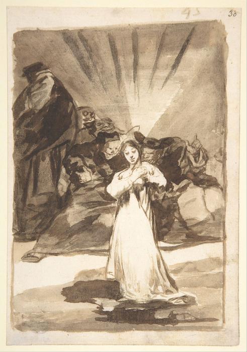 Goya--Allegory with a radiant figure beset by dark spirits