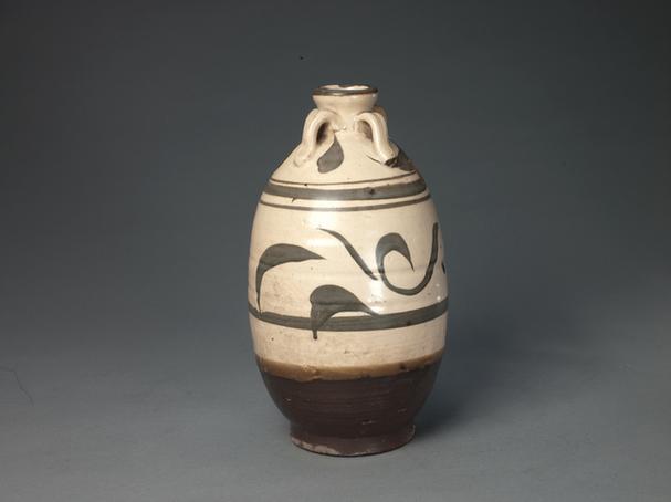 磁州窑白釉四系瓶