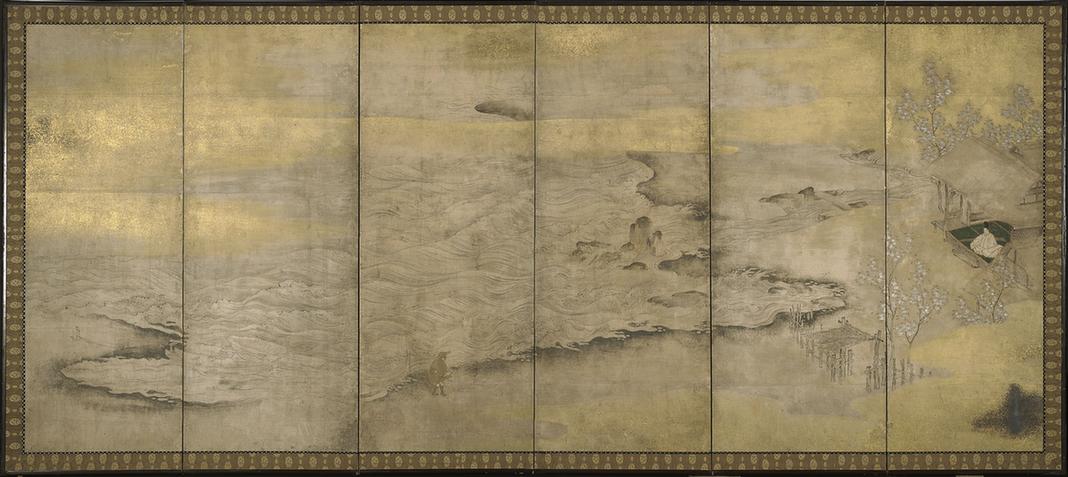 桃山时期 流亡的皇帝屏风