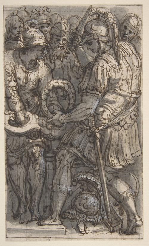 Perino del Vaga--Alexander Cutting the Gordian Knot, Study for a Fresco