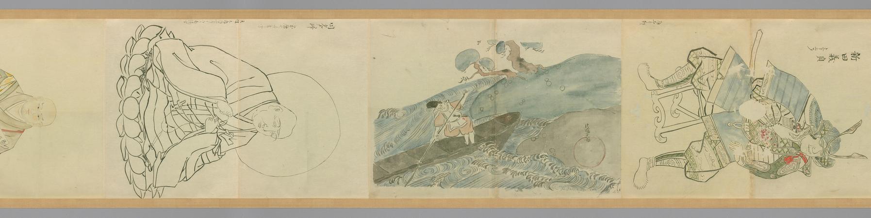 古画花鸟山水人物粉本-人物卷下部