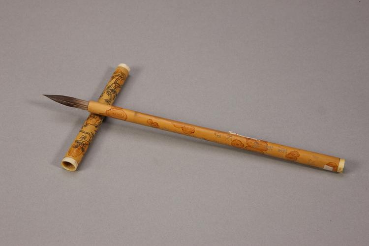 各式御制花卉诗管紫毫笔-竹管栀子花诗笔