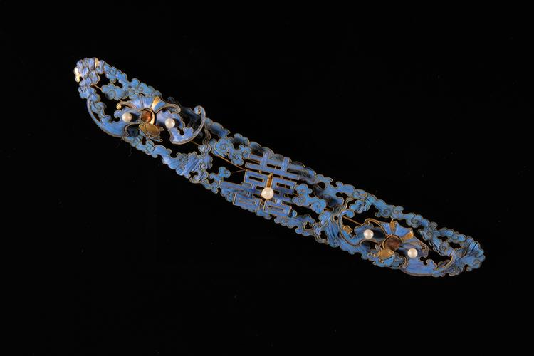 点翠蝠双喜纹头花